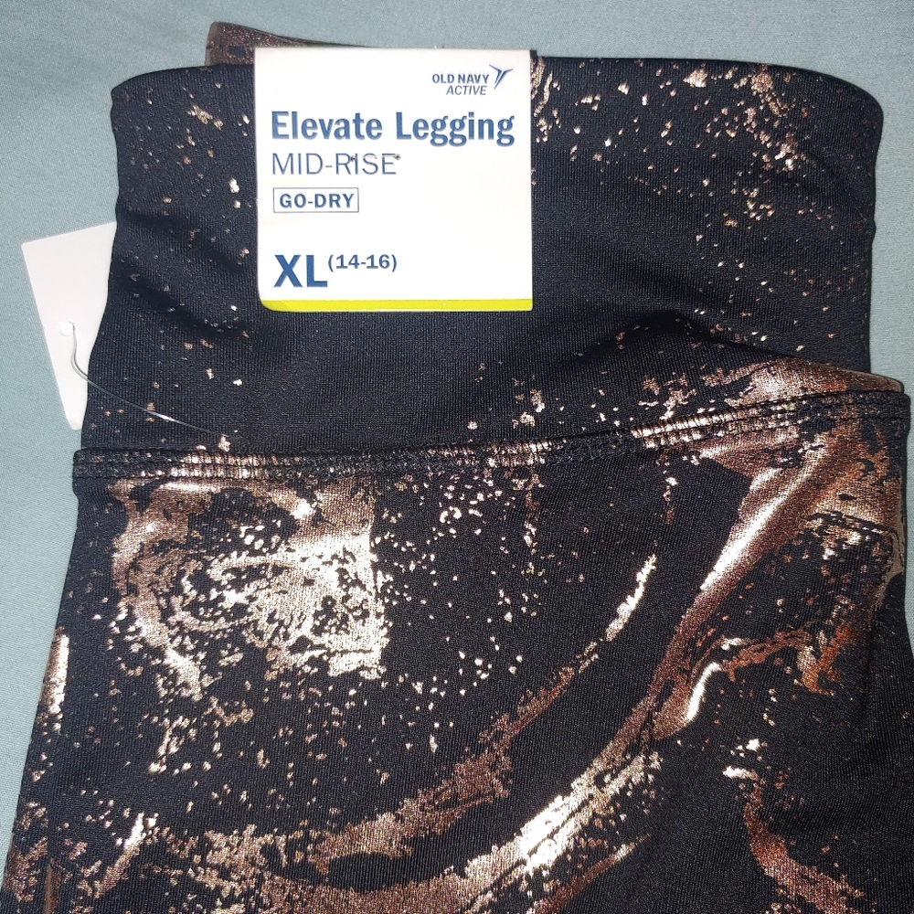 NWT. Old Navy Active Girls Elevate Leggings Mid-Rise Go-Dry XL 14-16